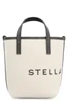 Stella Mccartney Small Logo Canvas Tote Bag In Beige