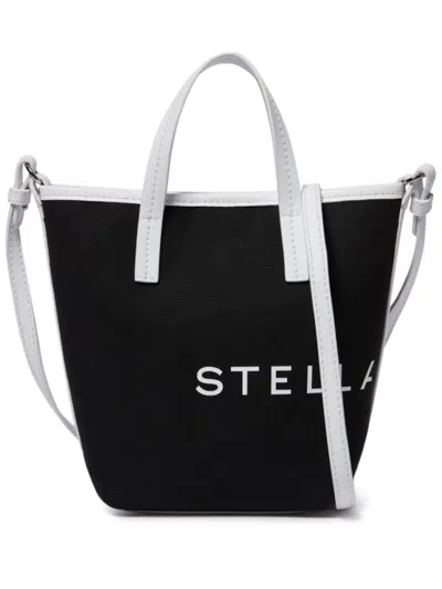 STELLA MCCARTNEY STELLA MCCARTNEY CANVAS TOTE BAG WITH CONTRASTING LOGO PRINTS