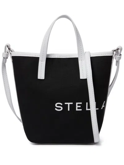 STELLA MCCARTNEY CANVAS TOTE BAG WITH CONTRASTING LOGO PRINTS