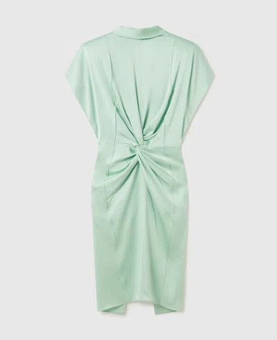 Stella Mccartney Cap-sleeve Halterneck Twist Midi Dress In Green