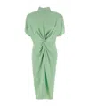 Stella Mccartney Cap-sleeve Halterneck Twist Midi Dress In Green