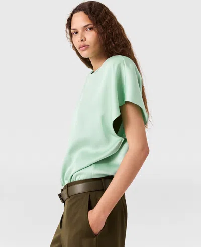 Stella Mccartney Cap-sleeve Shoulder Pad Top In Green