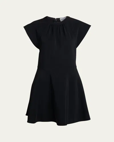 Stella Mccartney Cap-sleeve V-waist Mini Dress In Black
