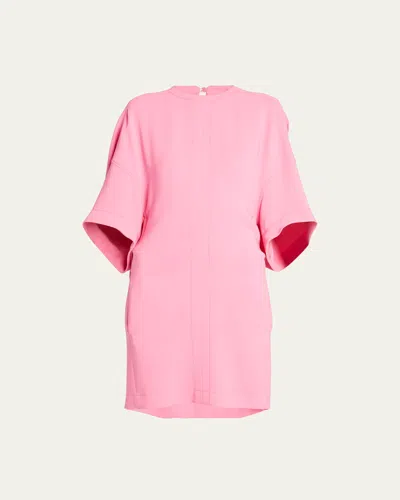 Stella Mccartney Cape Back Short Dress In Bright Pink