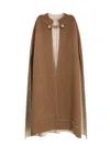 Stella Mccartney Chain-link Knitted Cape In Brown