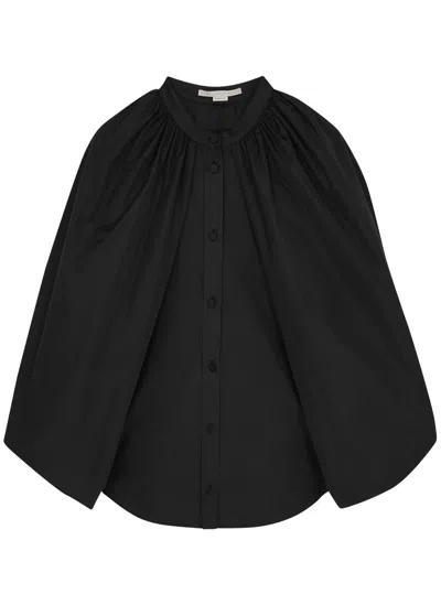 Stella Mccartney Cape-effect Taffeta Shirt In Black