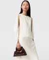 Stella Mccartney Cape-sleeve Cut-out Satin Top In White