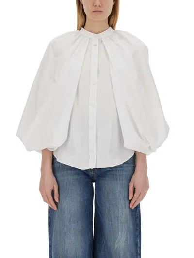 Stella Mccartney Cape-effect Cotton-poplin Shirt In White