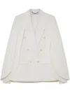 Stella Mccartney Double Breasted Cape-sleeve Wool Blazer In White