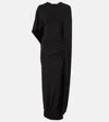 Stella Mccartney Asymmetric Cape Maxi Dress In Schwarz