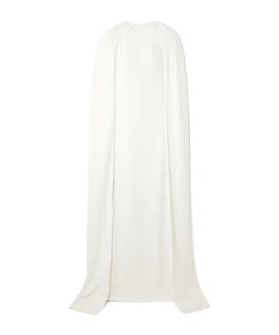 Stella Mccartney Cape-effect Stretch-cady Gown In White