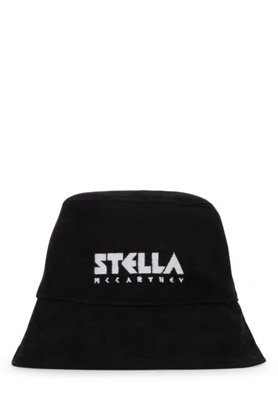 Stella Mccartney Cappello Logo-embroidered Bucket Hat In Black