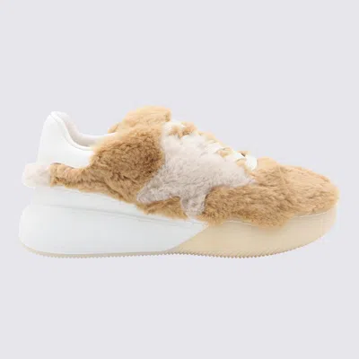 STELLA MCCARTNEY STELLA MCCARTNEY CARAMEL BROWN FLEECE LOOP SNEAKERS