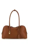 Stella Mccartney Stella Ryder Logo-embossed Embellished Textured Vegan Tote In Brown