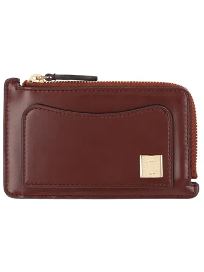 Stella Mccartney Card Case Ryder In Burgundy