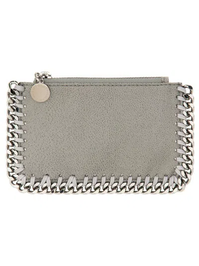 Stella Mccartney Card Holder Falabella In Gray