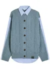 Stella Mccartney Cardigan-effect Wool And Cotton-poplin Shirt In Blue
