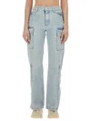 Stella Mccartney Denim Cargo Cargo Pants In Blue