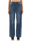 Stella Mccartney Workwear Blue Denim Pants In Blue