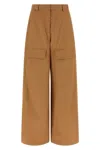 Stella Mccartney Wide Leg Nylon Blend Silk Cargo Trousers In Brown