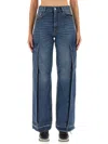Stella Mccartney Workwear Blue Denim Pants In Dark Blue