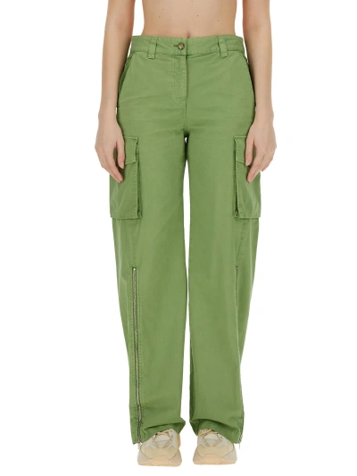 Stella Mccartney Cotton Wide-leg Cargo Trousers In Green