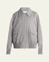 Stella Mccartney Gray Boxy Collared Bomber Jacket In Light Stone
