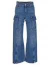 Stella Mccartney Workwear Blue Denim Pants In 70s Blue
