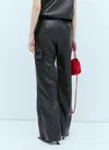 Stella Mccartney Vegetarian Leather Wide-leg Cargo Pants In Black