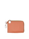Stella Mccartney Logo Perforated Zipped Wallet In Light Brown