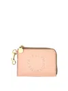 Stella Mccartney Stella Logo Alter-nappa Card Holder In Light Pink