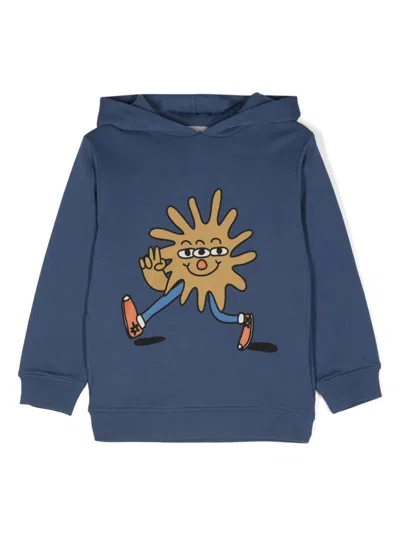 Stella Mccartney Kids' Cartoon-print Cotton Hoodie In Blue