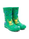 Stella Mccartney Cartoon-print Rubber Boots In Green