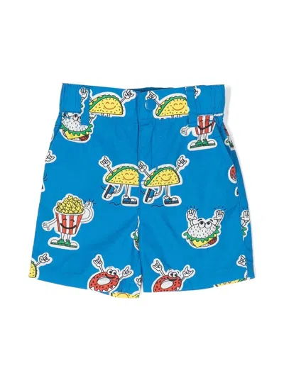 Stella Mccartney Babies' Cartoon-print Shorts In Blue