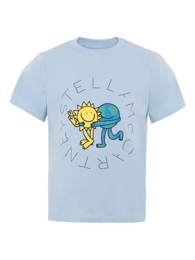 Stella Mccartney Kids' Cartoon-print T-shirt In Blue