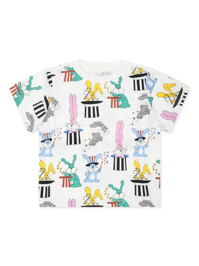 Stella Mccartney Babies' Cartoon-print T-shirt In Weiss