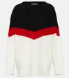 Stella Mccartney Crew Neck Wool Blend Pullover With Color Block Design In Multicoloured
