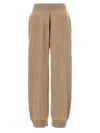 Stella Mccartney Cashmere And Wool Blend Knitted Pants In Neutral