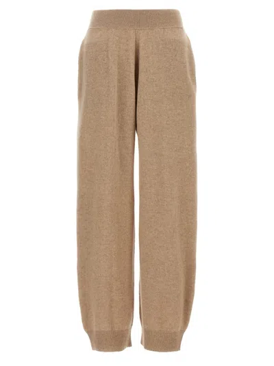 Stella Mccartney Cashmere And Wool Blend Knitted Pants In Neutral