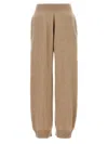 Stella Mccartney Cashmere And Wool Blend Knitted Pants In Brown