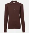 Stella Mccartney Cashmere And Wool Polo Sweater In Brown