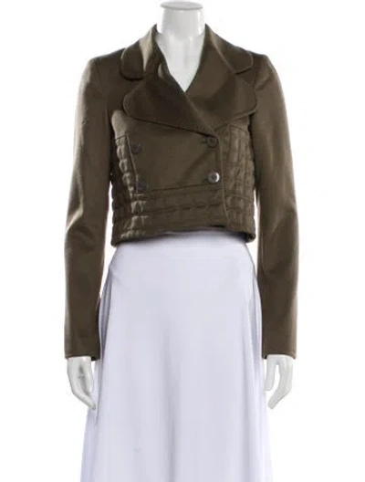 Pre-owned Stella Mccartney Cashmere Biker Jacket In Green