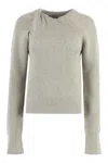 Stella Mccartney Knitwear With Asymmetric Detail And Ribbed Texture In Grey