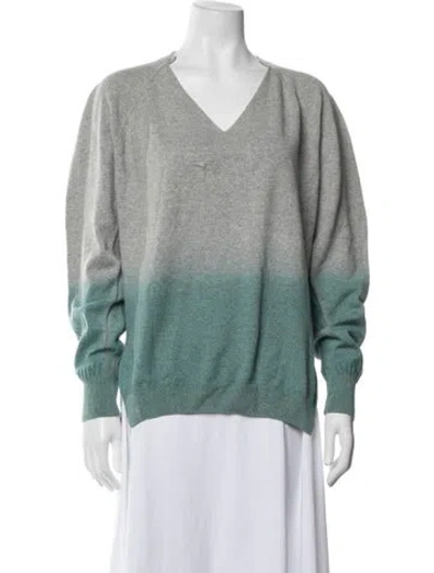 Pre-owned Stella Mccartney Cashmere Colorblock Pattern Sweater In Blue