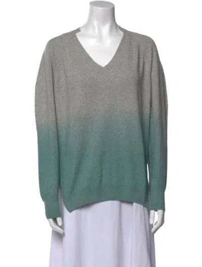 Pre-owned Stella Mccartney Cashmere Colorblock Pattern Sweater In Gray