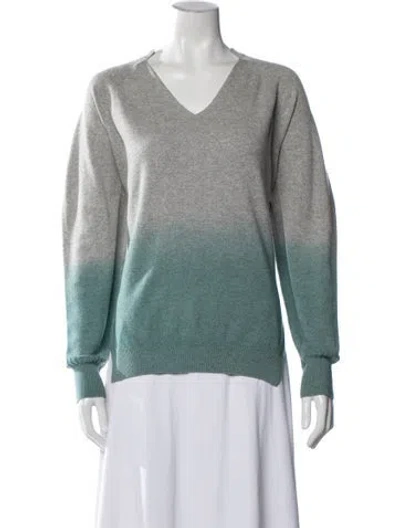 Pre-owned Stella Mccartney Cashmere Colorblock Pattern Sweater In Gray