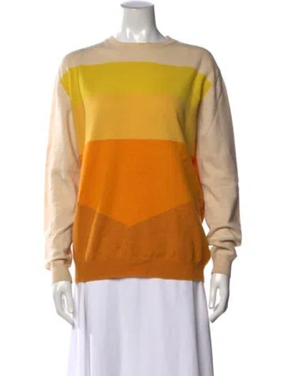 Pre-owned Stella Mccartney Cashmere Colorblock Pattern Sweater In Orange