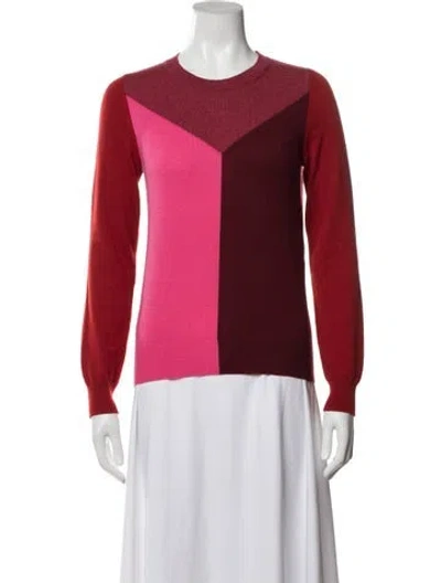Pre-owned Stella Mccartney Cashmere Colorblock Pattern Sweater In Red