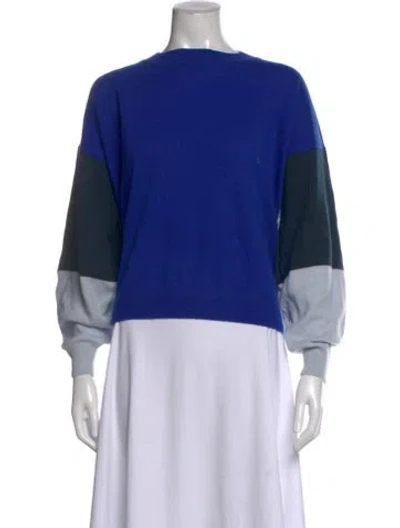 Pre-owned Stella Mccartney Cashmere Colorblock Pattern Sweater W/ Tags In Blue