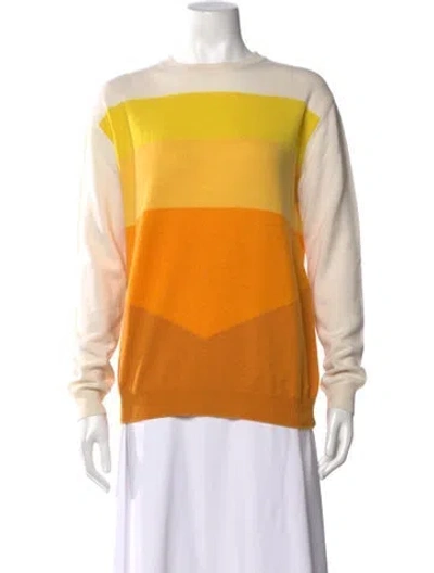 Pre-owned Stella Mccartney Cashmere Colorblock Pattern Sweater In Yellow
